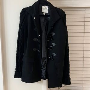 Black forever 21 knit sleeve coat